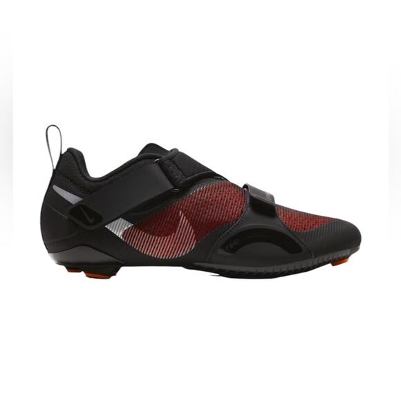 Nike Women’s SuperRep Cycle Black Hyper Crimson Shoes Cleats - Sz 8 - Picture 1 of 8
